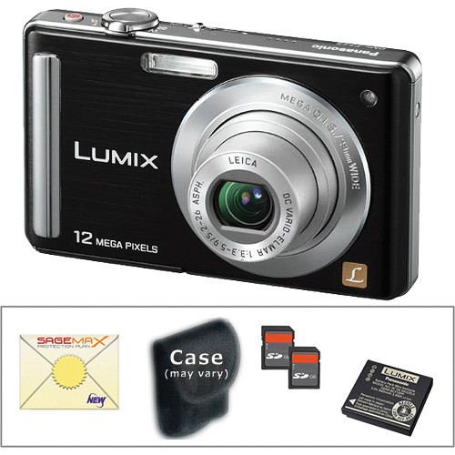 Panasonic C�mera Digital Lumix DMC-FS25 (Preta) com Kit de Acess�rios Deluxe