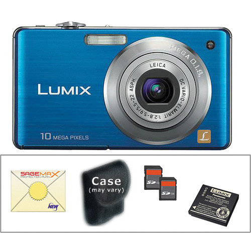 Panasonic Lumix DMC-FS7 Digital Camera with Deluxe Accessory Kit (Blue)