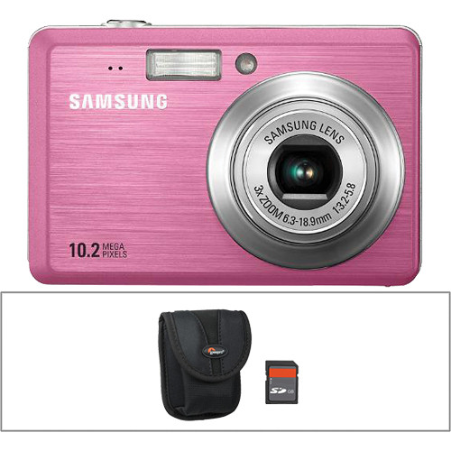 Samsung SL102 Digital Camera with Basic Accessory Kit (Rose)