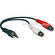 Bescor RCA Male to 2 RCA Female Y-Cable - 6"