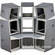 Winsted 3-Bay Corner Console with 19-1/4" Top Slope J8252 (Gray)