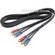 Hosa Technology 3 RCA Male to 3 RCA Male Component Video Cable (Gold) - 6.6'