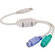 CablesToGo 1' (0,3m) USB para Adaptador de Mouse e Teclado Duplo PS/2 (Bege)