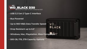 WD 2TB WD_BLACK D30 Game Drive USB 3.2 Gen 2 WDBATL0020BBK-WESN