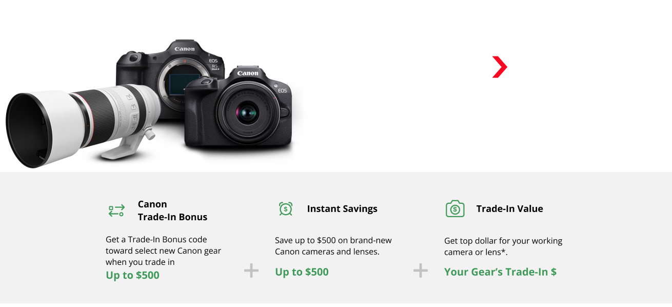 Trade your old gear* for a Bonus‡ worth up to $1000 toward: