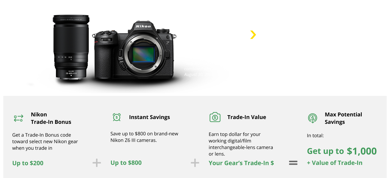 Trade your used gear* for a Bonus‡ worth $200 toward: