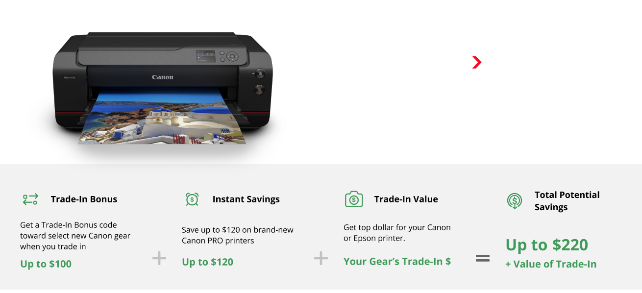 Trade your old gear* for a Bonus‡ worth up to $100 toward:
