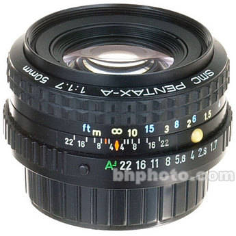 Pentax Normal 50mm f/1.7 SMCP-A Manual Focus Lens for K-Mount