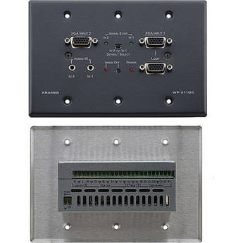 Kramer WP-211DS 2x1 Computer Graphics & Stereo Audio Standby Switcher, Twisted Pair Transmitter & Wall Plate