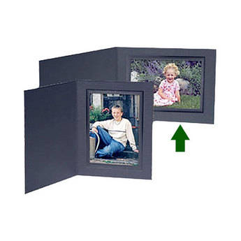 Collector's Gallery Conventional Black Portrait Folder w/ Black Foil Border for 4 x 6" Print (25-Pack)