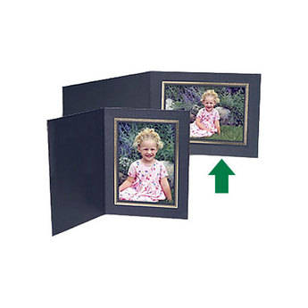 Collector's Gallery Black Classic Portrait Folder w/ Gold Foil Border for 4 x 6" Print , Model PF5500-64