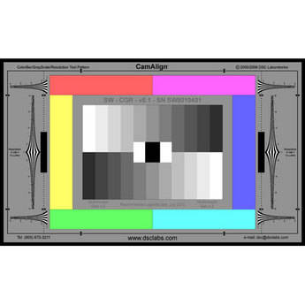 DSC Labs ColorBar/GrayScale Standard CamAlign Chip Chart with Resolution