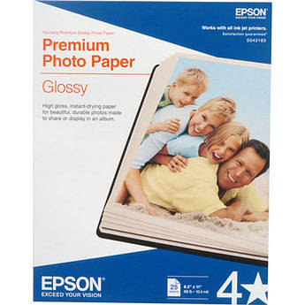 Epson Premium Photo Paper Glossy (8.5 x 11", 25 Sheets)