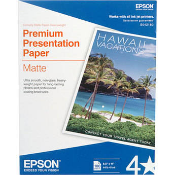 Epson Premium Presentation Paper Matte (8.5 x 11", 100 Sheets)