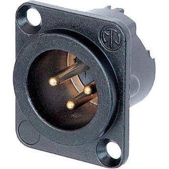 NC5MD-LX-B XLR Male panel connector, black shell, gold contacts