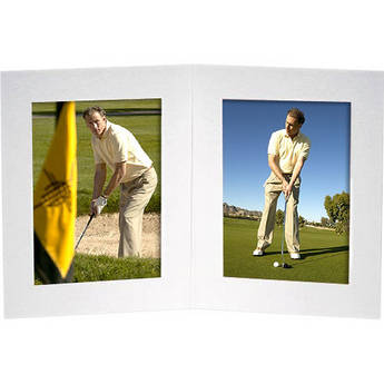 Collector's Gallery White Double View Portrait Folder without Foil border  for 5 x 7" Print, Model PF5412-57 (Portrait Format)