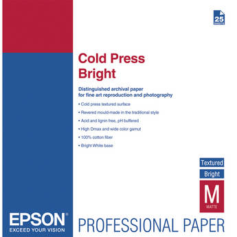 Epson Cold Press Bright Paper (17 x 22", 25 Sheets)