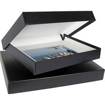 Archival Methods Onyx Portfolio Box - 8.5 x 10.5 x 2" - Black Buckram/White