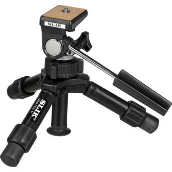 SLIK Mini-Pro V Tripod with 2-Way Pan/Tilt Head - Supports 3.3 lb (1.5 kg)