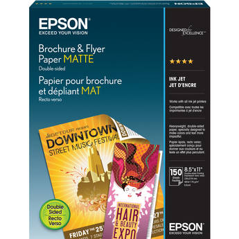 Epson Brochure & Flyer Paper Matte (8.5 x 11", 150 Sheets)