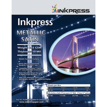 Inkpress Media Metallic Satin Printing Paper (17 x 22", 25 Sheets)