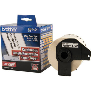 Brother Black Print on White Tape (2-3/7" x 100')