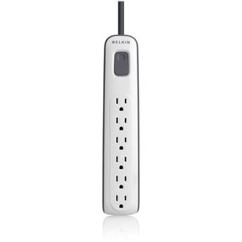 Belkin BV106000-04 6-Outlet Surge Protector with 4' Power Cord (White)