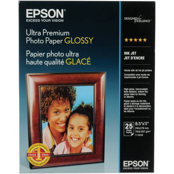 Epson Ultra Premium Photo Paper Glossy (8.5 x 11", 25 Sheets)