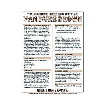 F295 Historic Process Laminated Reference Card for Van Dyke Processing