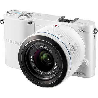 Samsung NX1000 Mirrorless Wi-Fi Digital Camera with 20-50mm Lens (White)