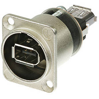 Neutrik FireWire 6 Feed-Through Adapter in D-Shape Housing (Nickel)