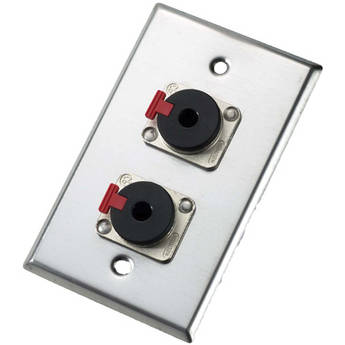 Neutrik 203P Single Gang Wall Plate with Two NJ3FP6C Locking 1/4" Phone Jacks
