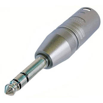 NA3MP 3-Pole XLR Male to Stereo 1/4" Plug Adapter (Tip, Ring, Sleeve Contact)