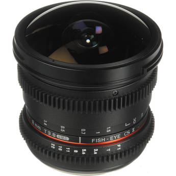 Bower 8mm T/3.8 Fisheye HD Cine Lens for Olympus Four-Thirds DSLR Mount