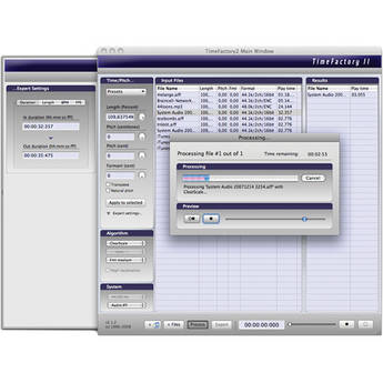 Prosoniq TimeFactory 2.5 Time Stretching and Pitch Shifting Software