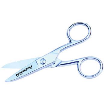 Platinum Tools 10517C 5" Scissor-Run Electrician's Scissors (Clamshell Packaging)