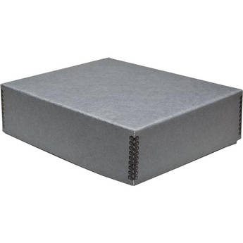 Print File 13.5 x 19.5 x 3" Drop-Front Metal Edge Archival Storage Box (Gray)