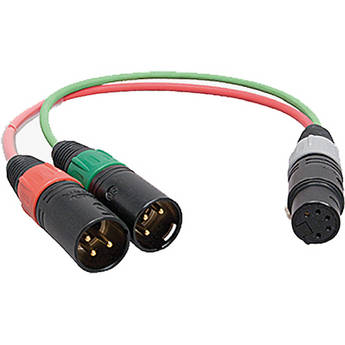 Ambient Recording SKA XLR-5 Female to Two XLR-3 Male Red/Green Stereo Adapter Cable (0.82')