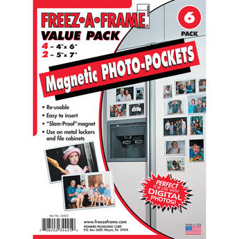 FREEZE-A-FRAME Value Pack Magnetic Photo Pockets (Pack of 6)