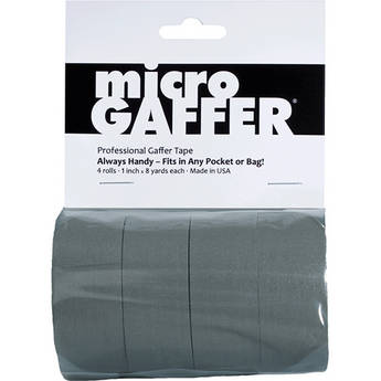 Visual Departures microGAFFER Compact Gaffer Tape (1" x 8 yd, 4-Pack, Gray)
