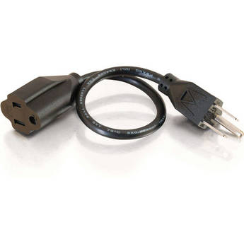 C2G Outlet Saver Power Extension Cord (18 AWG, Black, 15')