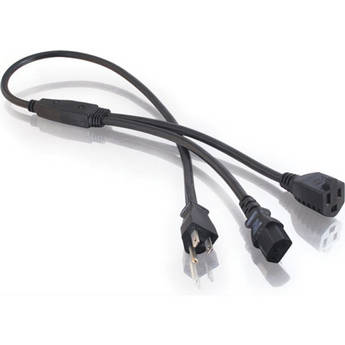 C2G 1-to-2 Power Cord Splitter (16 AWG, Black, 3')