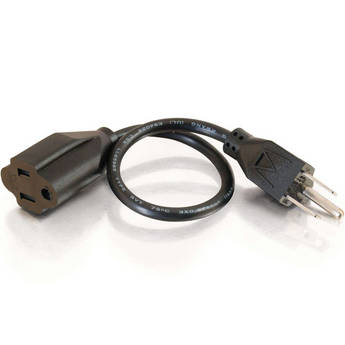 C2G Outlet Saver Power Extension Cord (18 AWG, Black, 12')