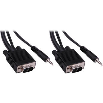 Pearstone Standard VGA Male to VGA Male Cable with 3.5mm Stereo Audio (15')