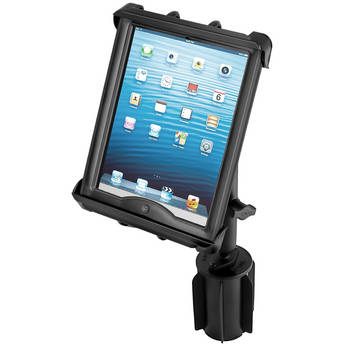 RAM Mounts RAM-A-CAN II Universal Cup Holder Mount with Tab-Tite Universal Clamping Cradle for Large Tablets with Heavy Duty Cases