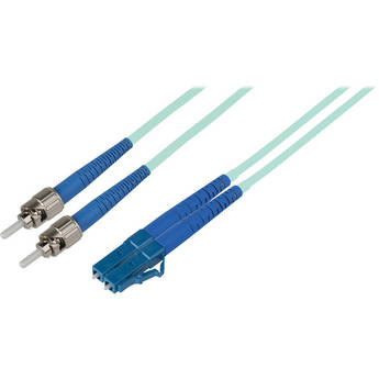 Camplex Premium Bend Tolerant OM3 Multimode Duplex ST to LC Fiber Patch Cable (3.3', Aqua)