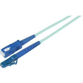 Camplex Premium Bend Tolerant OM3 Multimode Simplex LC to SC Fiber Patch Cable (9.8', Aqua)