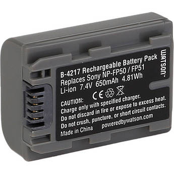 Watson NP-FP50 Lithium-Ion Battery Pack (7.4V, 650mAh)