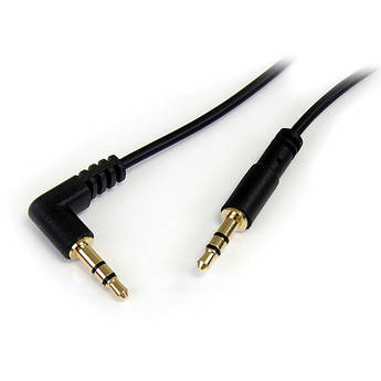 StarTech 3.5mm TRS Right-Angle Male to 3.5mm TRS Straight Male Cable (Black, 1')