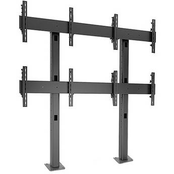Chief FUSION 2 x 2 Portrait Micro-Adjustable Large Bolt-Down Freestanding Video Wall (Black)